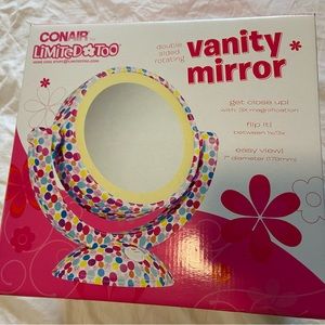 Conair Limited Too Pink Polka Dot Vanity Makeup Mirror NIB Tween Teen Y2K 2000s